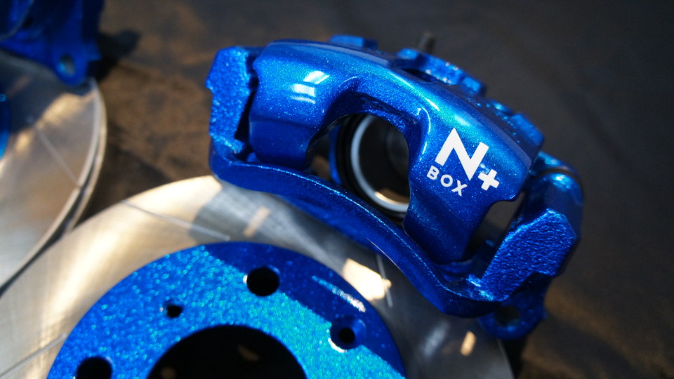 キャリパー塗装施工事例：N-BOX純正キャリパー、ローター塗装＆ローター加工Ｔｙｐｅ：Ｓ　カラー：#063 aqua marine flake blue IMG66_641_RagXeC_sub1.jpg