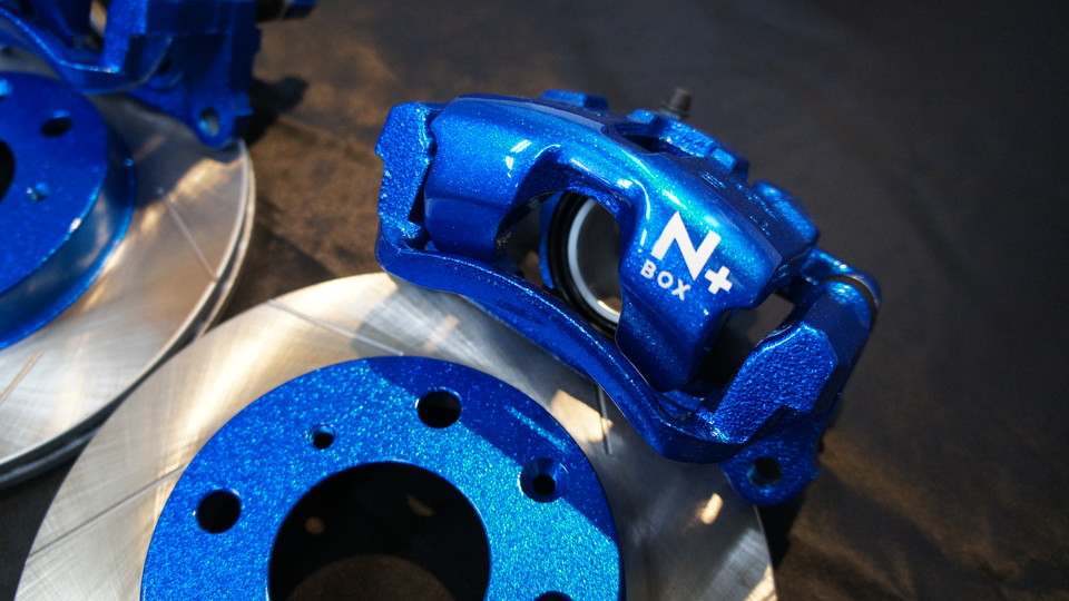 キャリパー塗装施工事例：N-BOX純正キャリパー、ローター塗装＆ローター加工Ｔｙｐｅ：Ｓ　カラー：#063 aqua marine flake blue IMG66_641_RagXeC_sub2.jpg