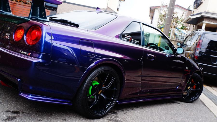 キャリパー塗装施工事例：ニッサンGT-R　ローター塗装COLOR:#1113 Monster green IMG69_2293_VBZiAk_sub4.jpg