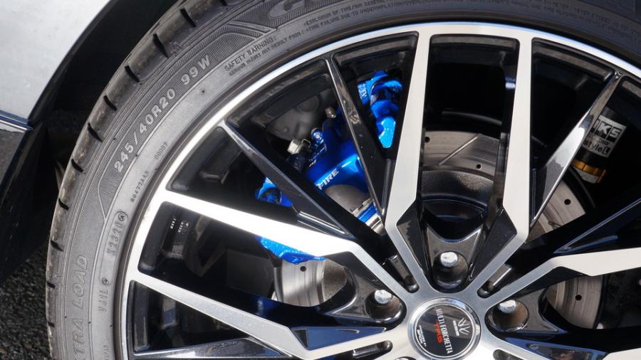 キャリパー塗装施工事例：ベルファイア　キャリパー塗装COLOR:#1115 Deep marine blue　ローター塗装COLOR:#004 Blast light gray metalic　ローター加工Type:6SD IMG72_2340_UgyFgL_sub5.jpg